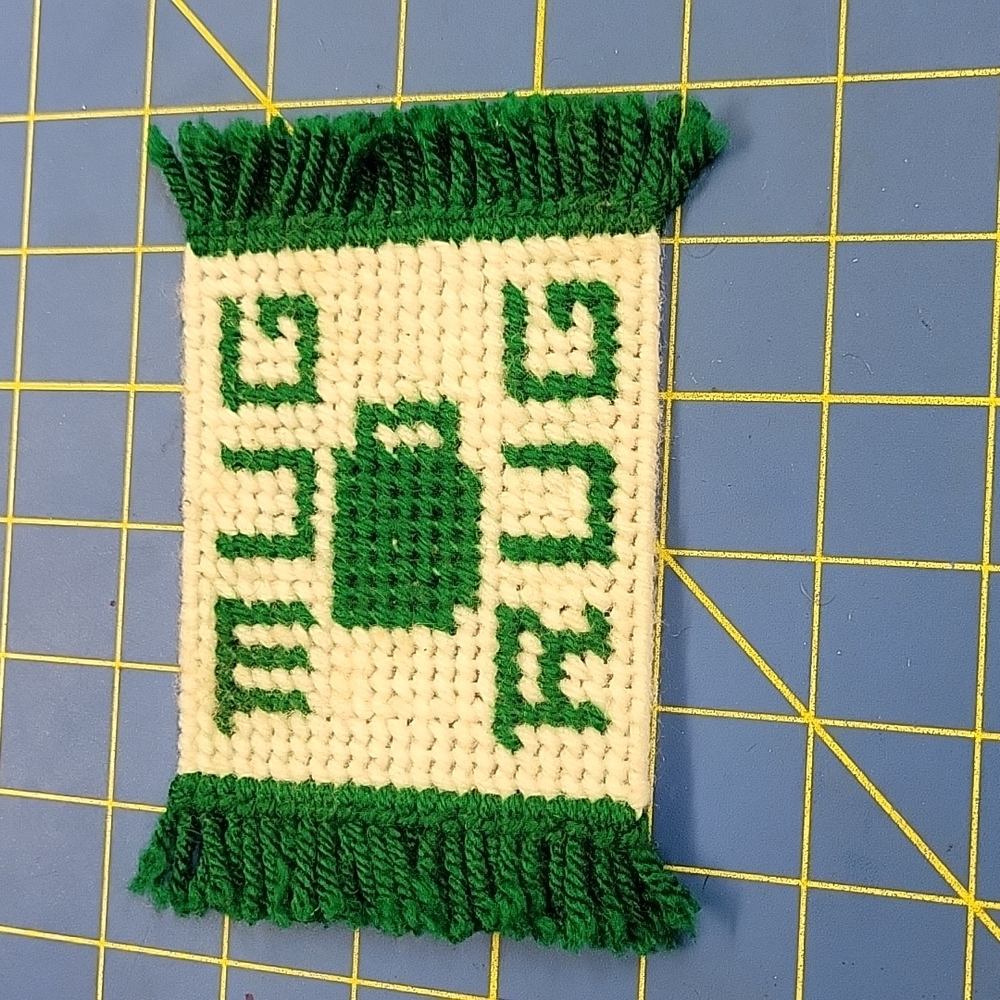 Vintage Handmade Mug Rug 5 x 3.5